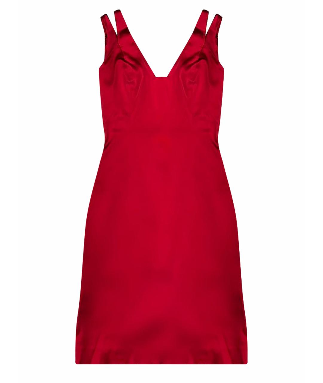 MAX MARA Красное ацетатное коктейльное платье, фото 1