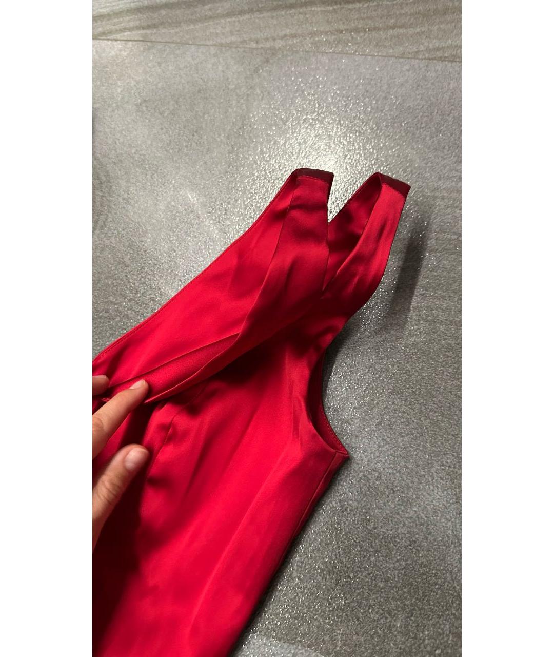 MAX MARA Красное ацетатное коктейльное платье, фото 2