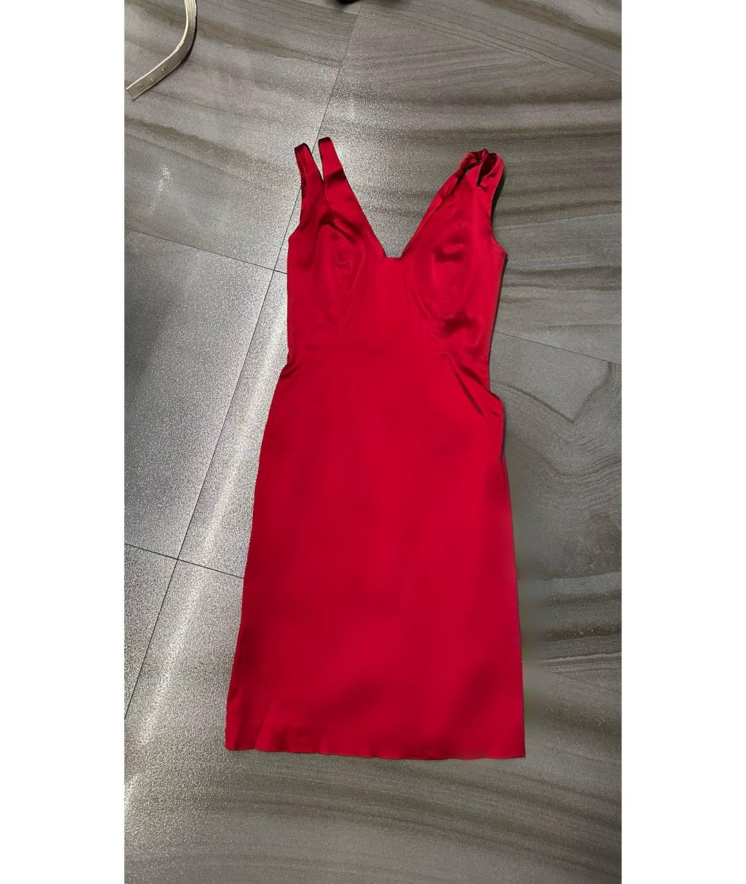 MAX MARA Красное ацетатное коктейльное платье, фото 5