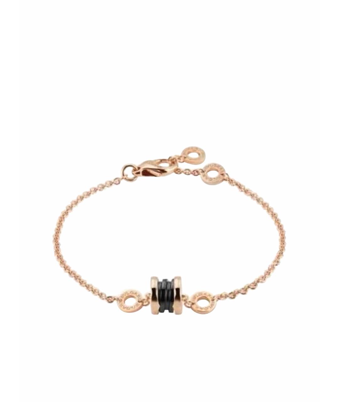 BVLGARI Черный браслет из розового золота, фото 1