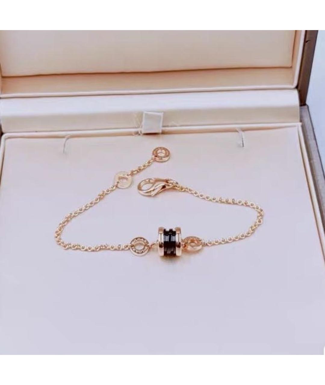 BVLGARI Черный браслет из розового золота, фото 2