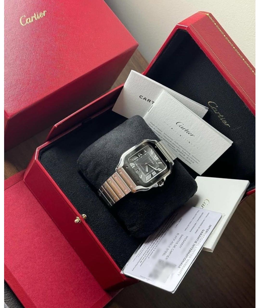 CARTIER Серые стальные часы, фото 6