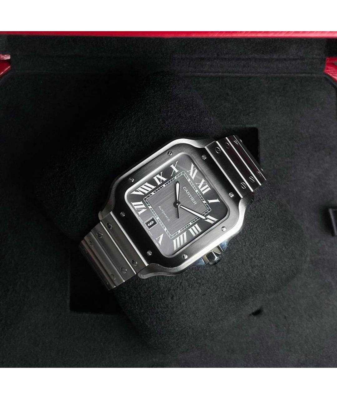 CARTIER Серые стальные часы, фото 4