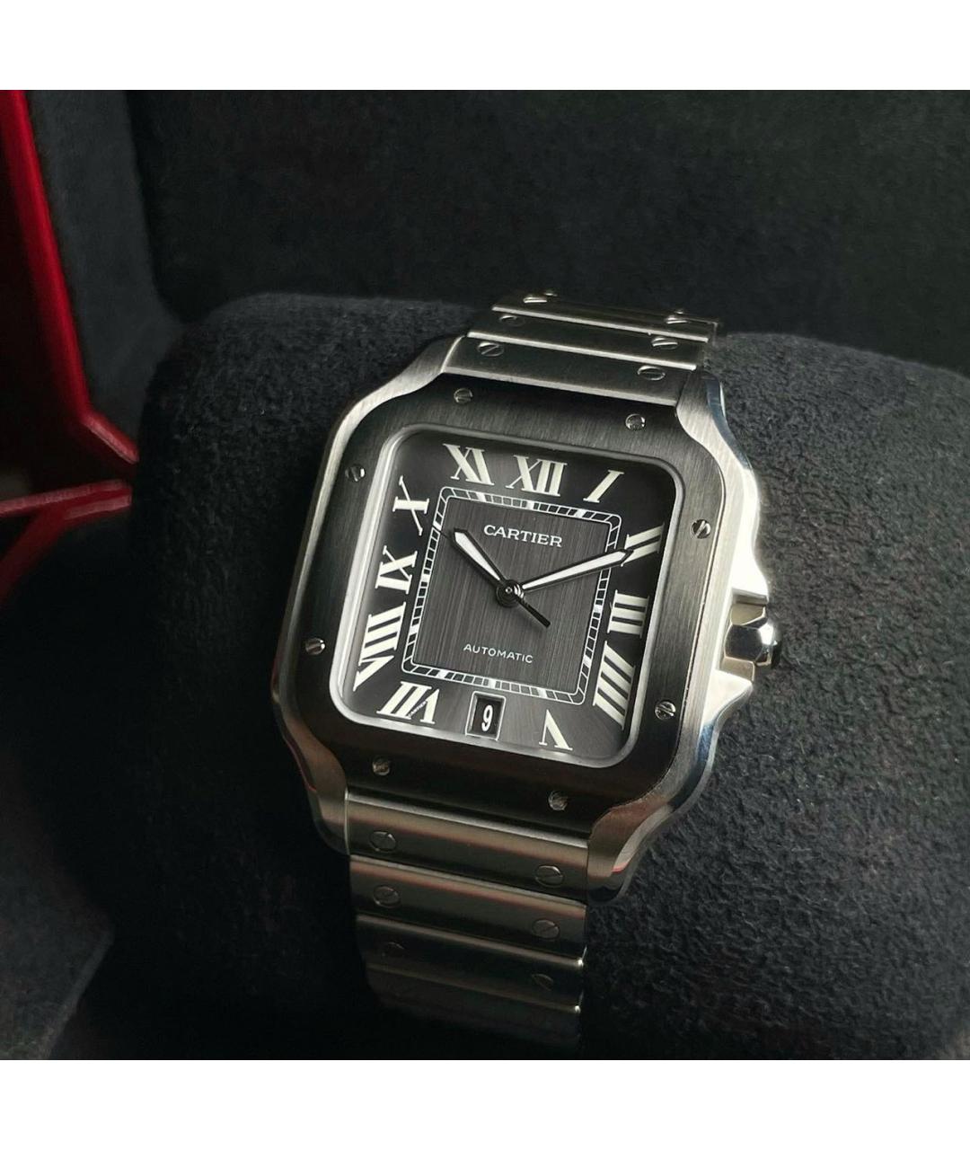CARTIER Серые стальные часы, фото 3