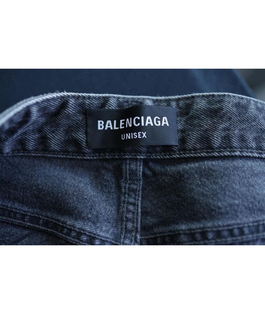 BALENCIAGA Серые хлопковые прямые джинсы, фото 7