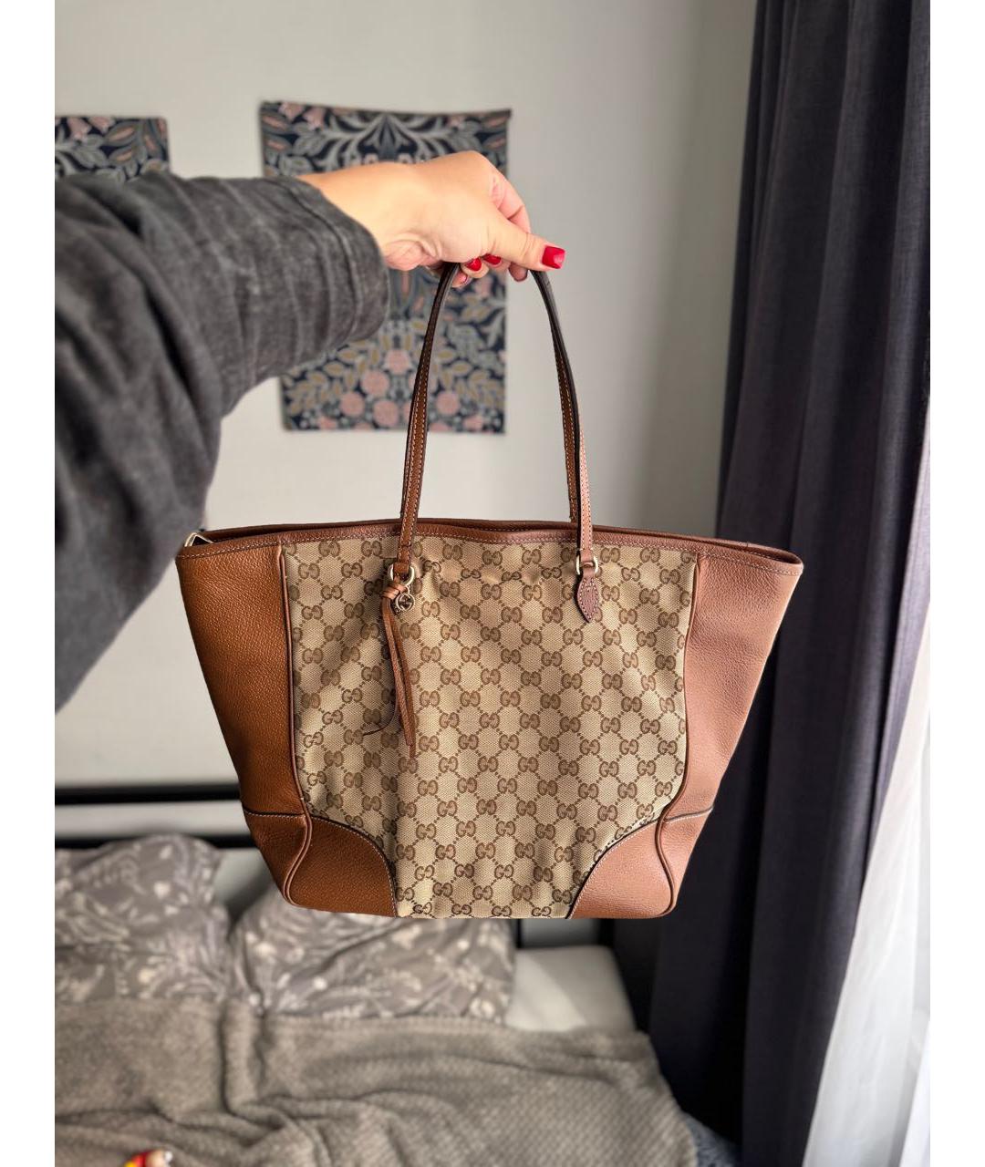 GUCCI Бежевая сумка тоут, фото 9