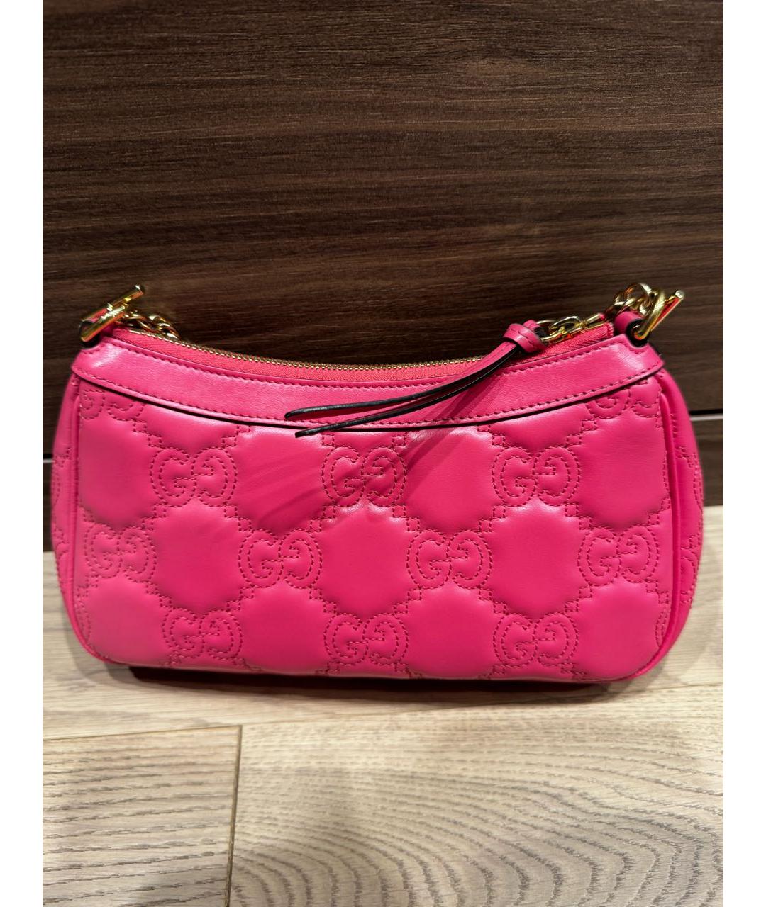 GUCCI Розовая кожаная сумка через плечо, фото 3