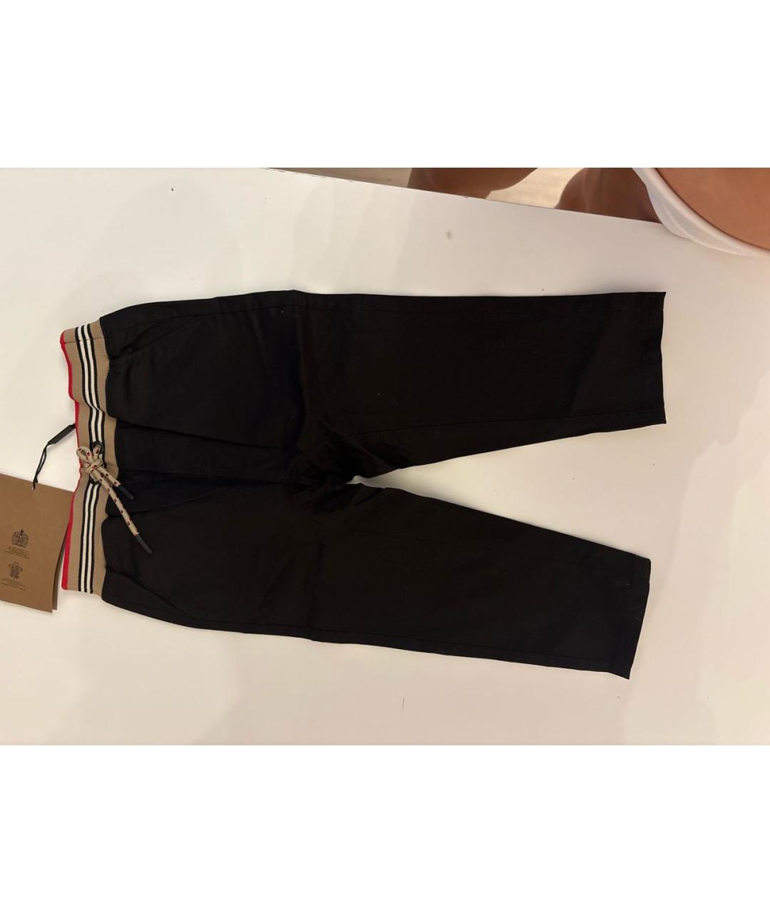 BURBERRY KIDS Черные хлопковые брюки и шорты, фото 2