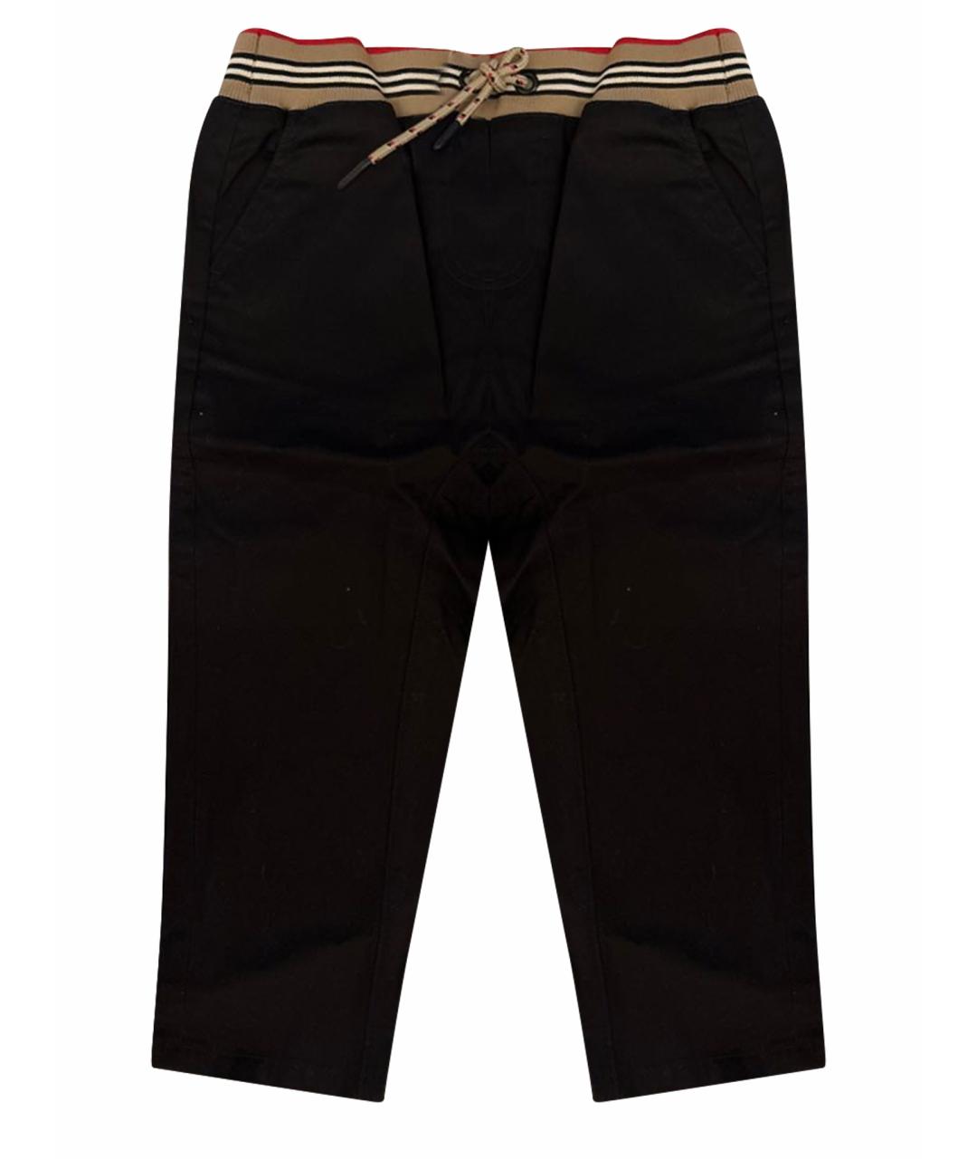 BURBERRY KIDS Черные хлопковые брюки и шорты, фото 1