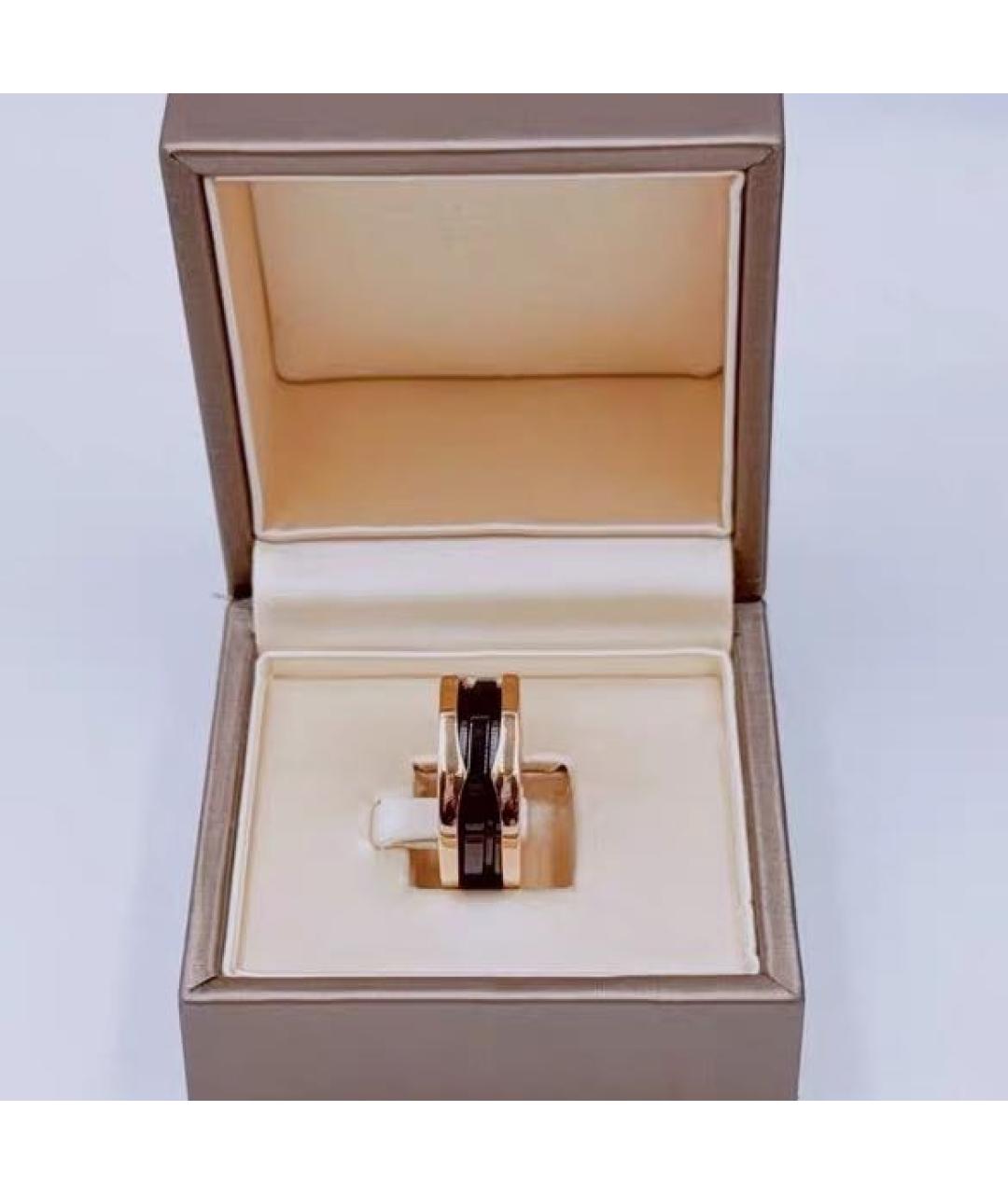 BVLGARI Черное кольцо из розового золота, фото 2