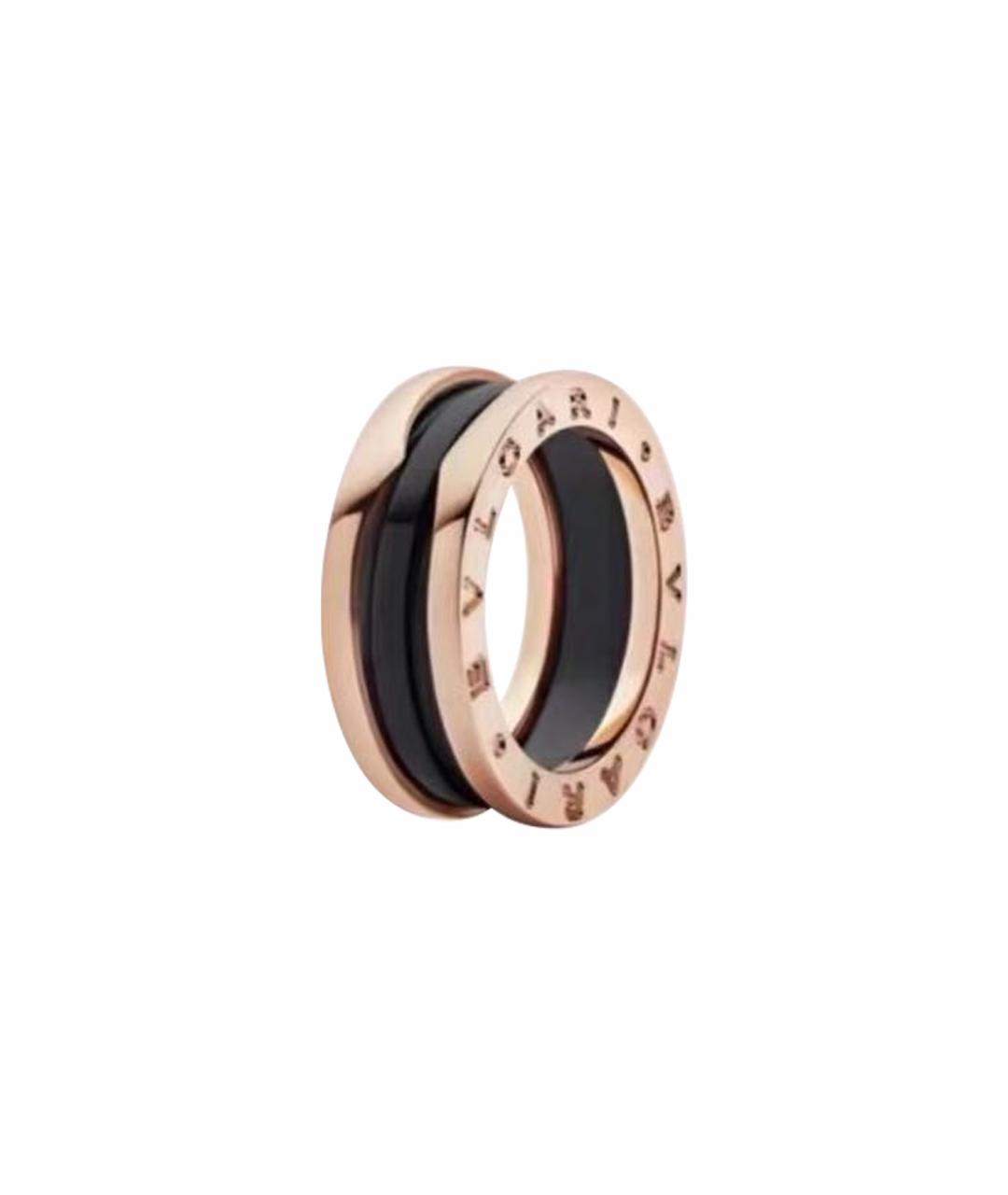 BVLGARI Черное кольцо из розового золота, фото 1
