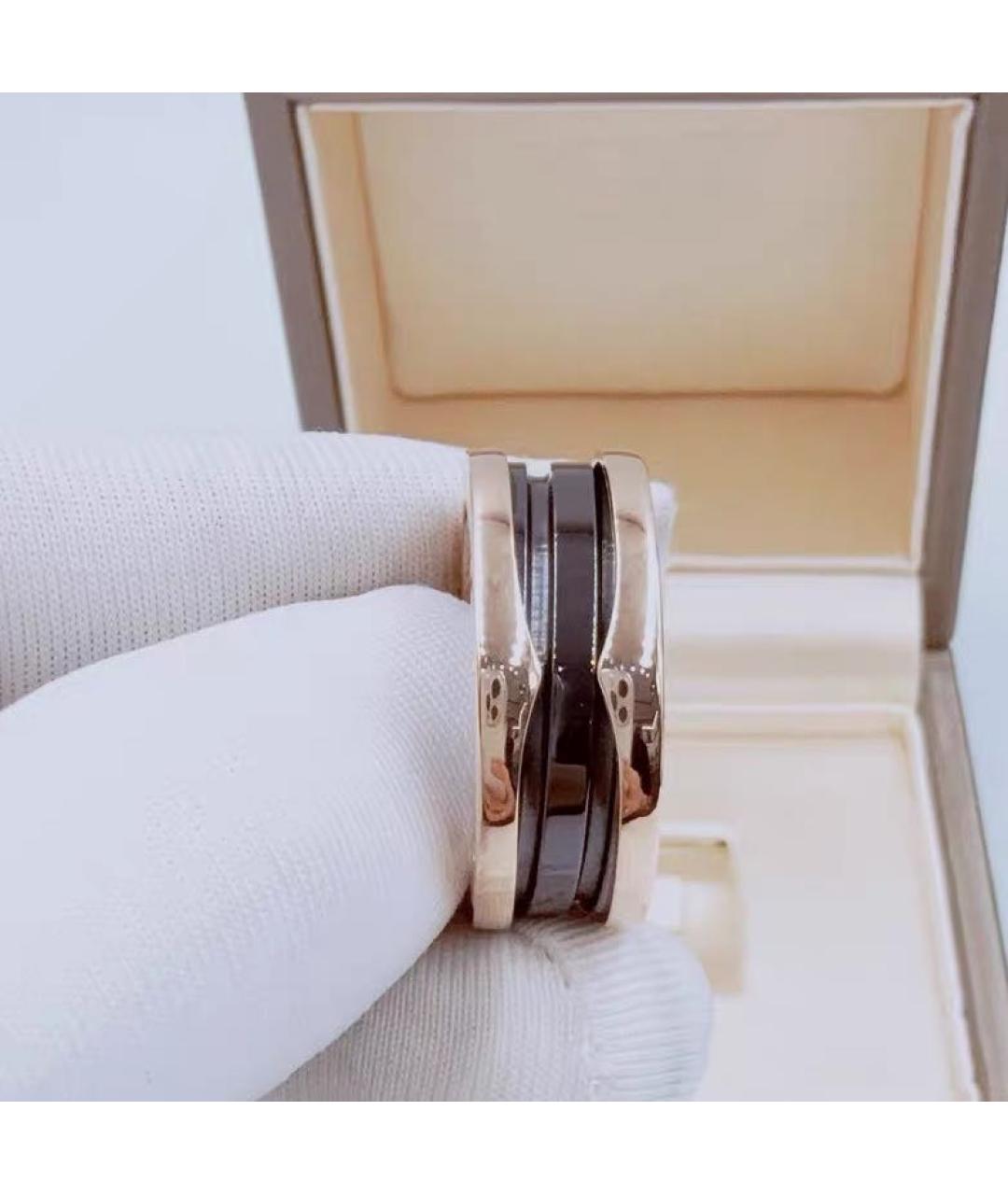 BVLGARI Черное кольцо из розового золота, фото 4