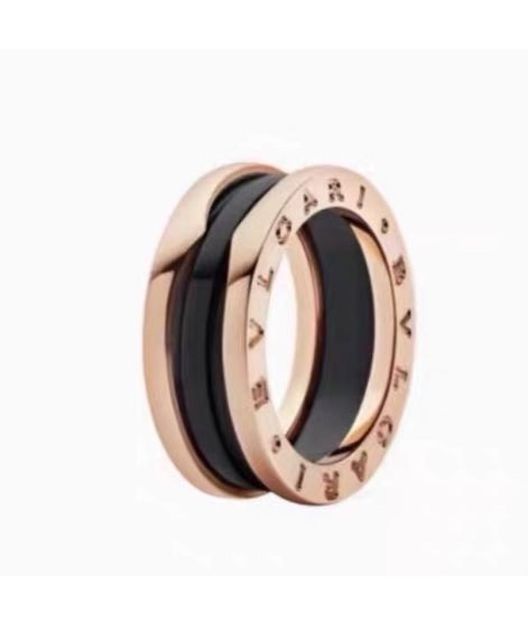 BVLGARI Черное кольцо из розового золота, фото 6