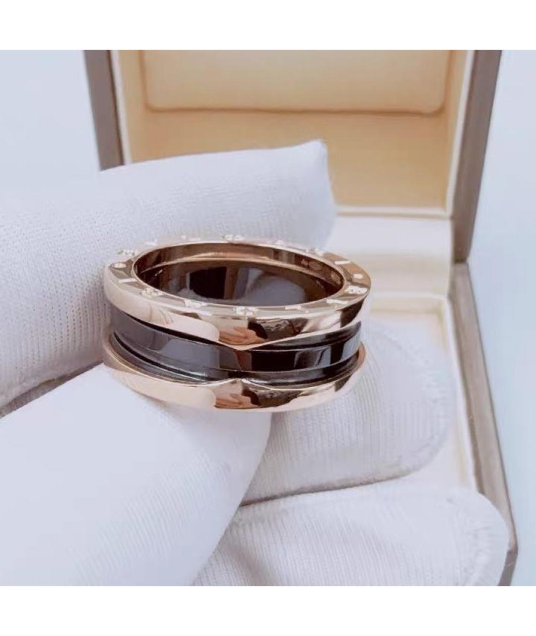 BVLGARI Черное кольцо из розового золота, фото 3