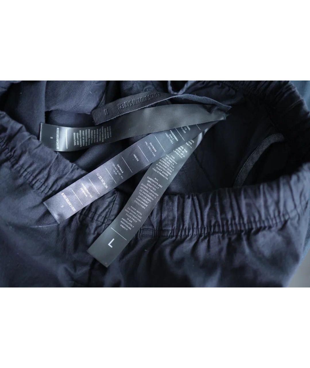 BORIS BIDJAN Черные хлопковые повседневные брюки, фото 5