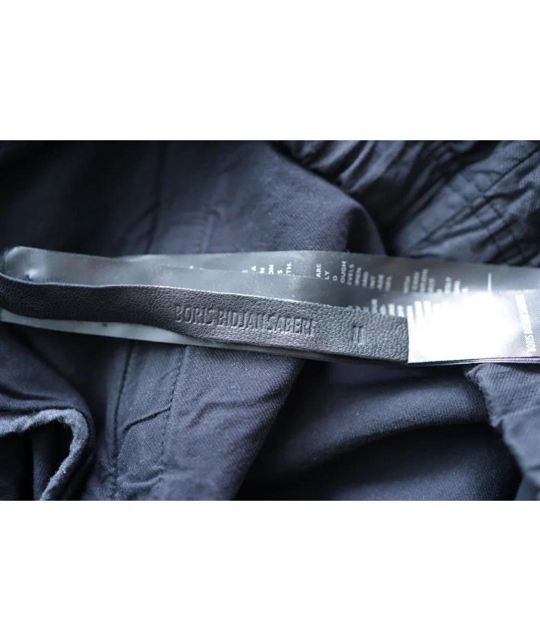 BORIS BIDJAN Черные хлопковые повседневные брюки, фото 6