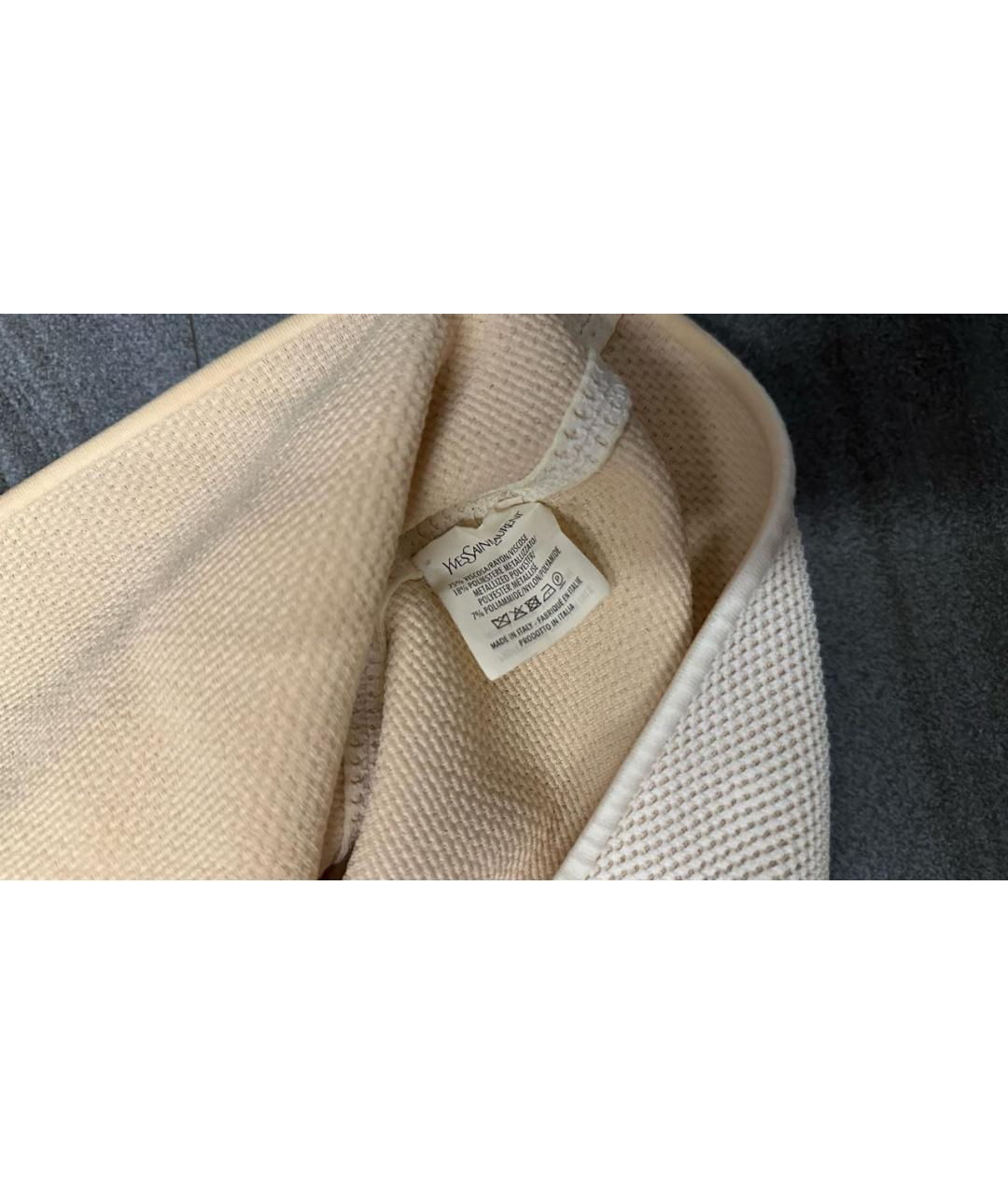 SAINT LAURENT Бежевое вискозное платье, фото 3