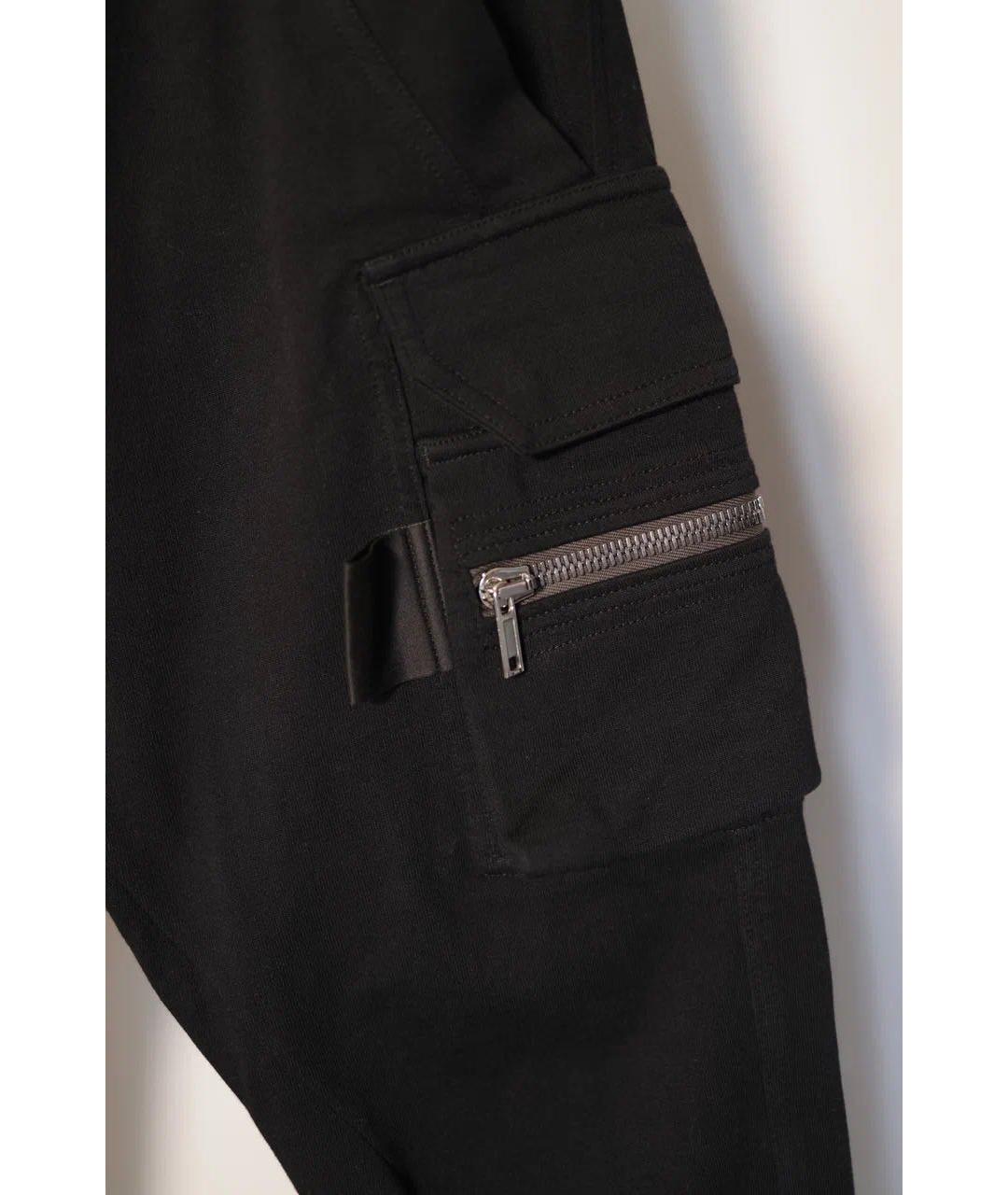 RICK OWENS Черные хлопковые повседневные брюки, фото 4