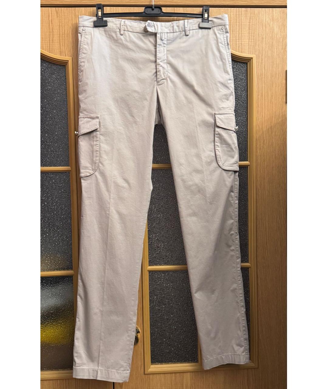 KITON Бежевые хлопко-эластановые повседневные брюки, фото 9