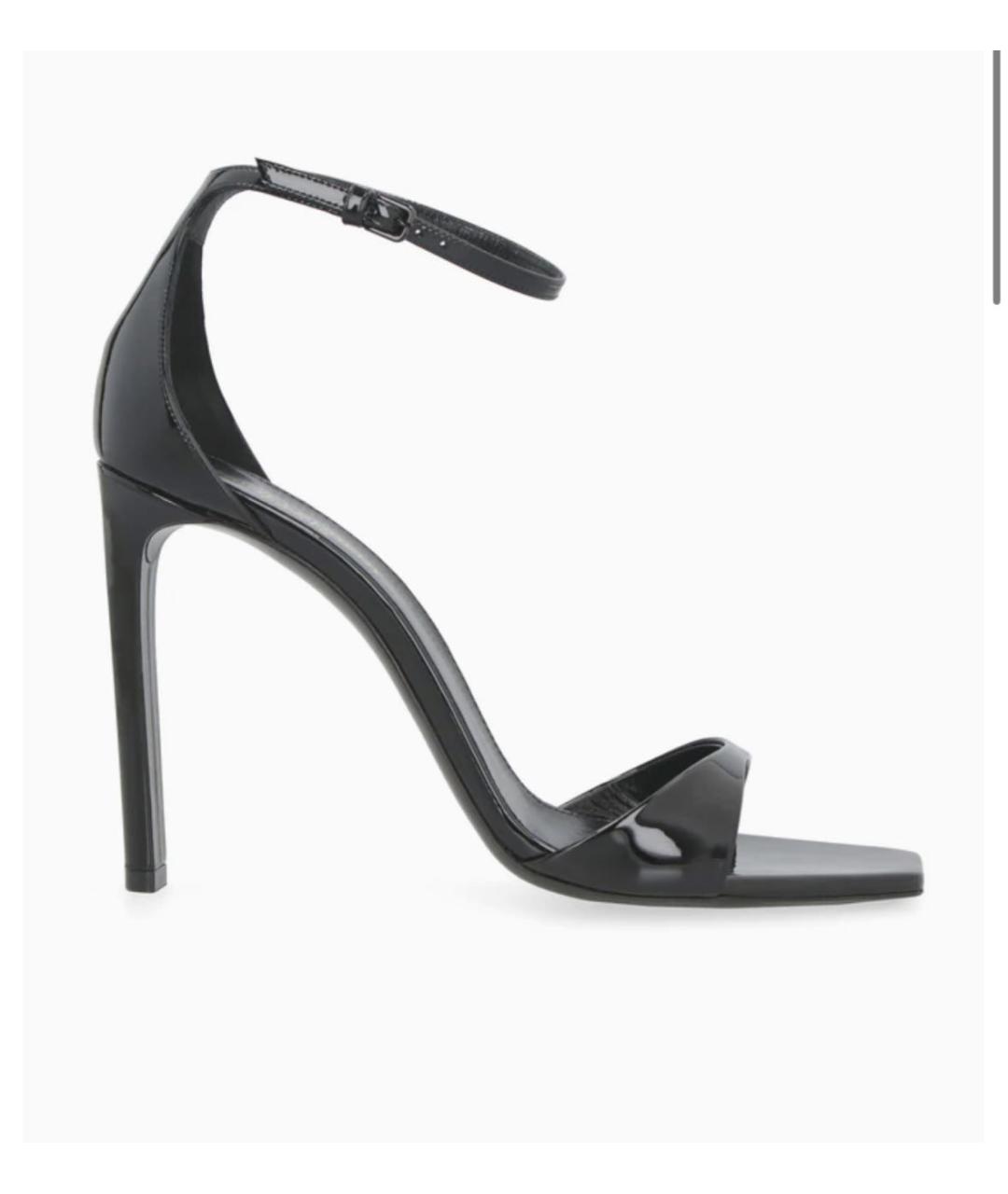 SAINT LAURENT Черные босоножки из лакированной кожи, фото 9