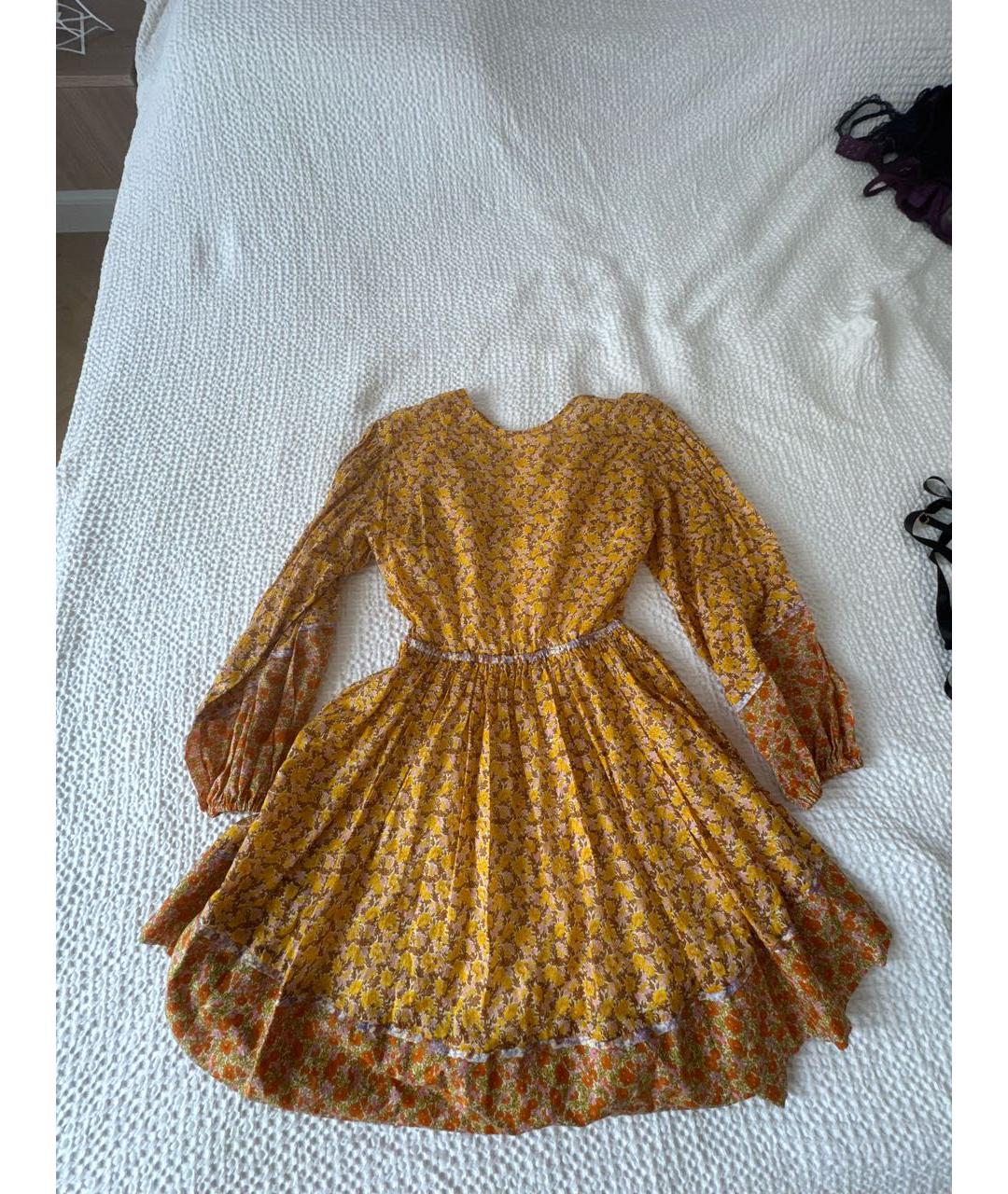 MAJE Оранжевое хлопковое повседневное платье, фото 6