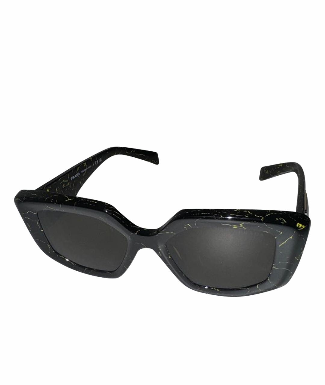PRADA Черные пластиковые солнцезащитные очки, фото 1