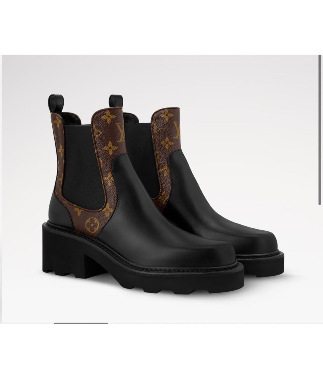 LOUIS VUITTON Черные кожаные ботинки, фото 2
