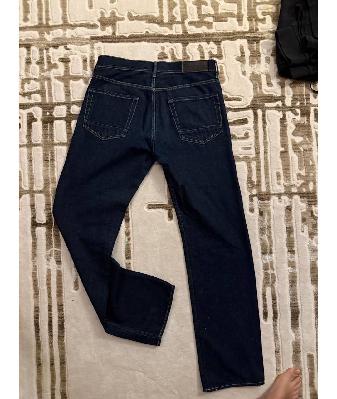 STONE ISLAND Темно-синие хлопковые прямые джинсы, фото 2