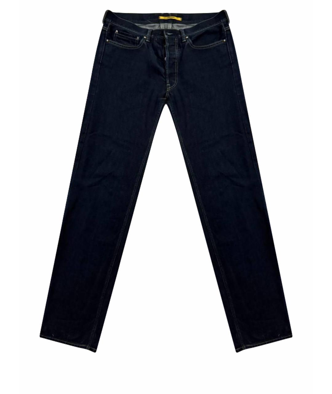 STONE ISLAND Темно-синие хлопковые прямые джинсы, фото 1