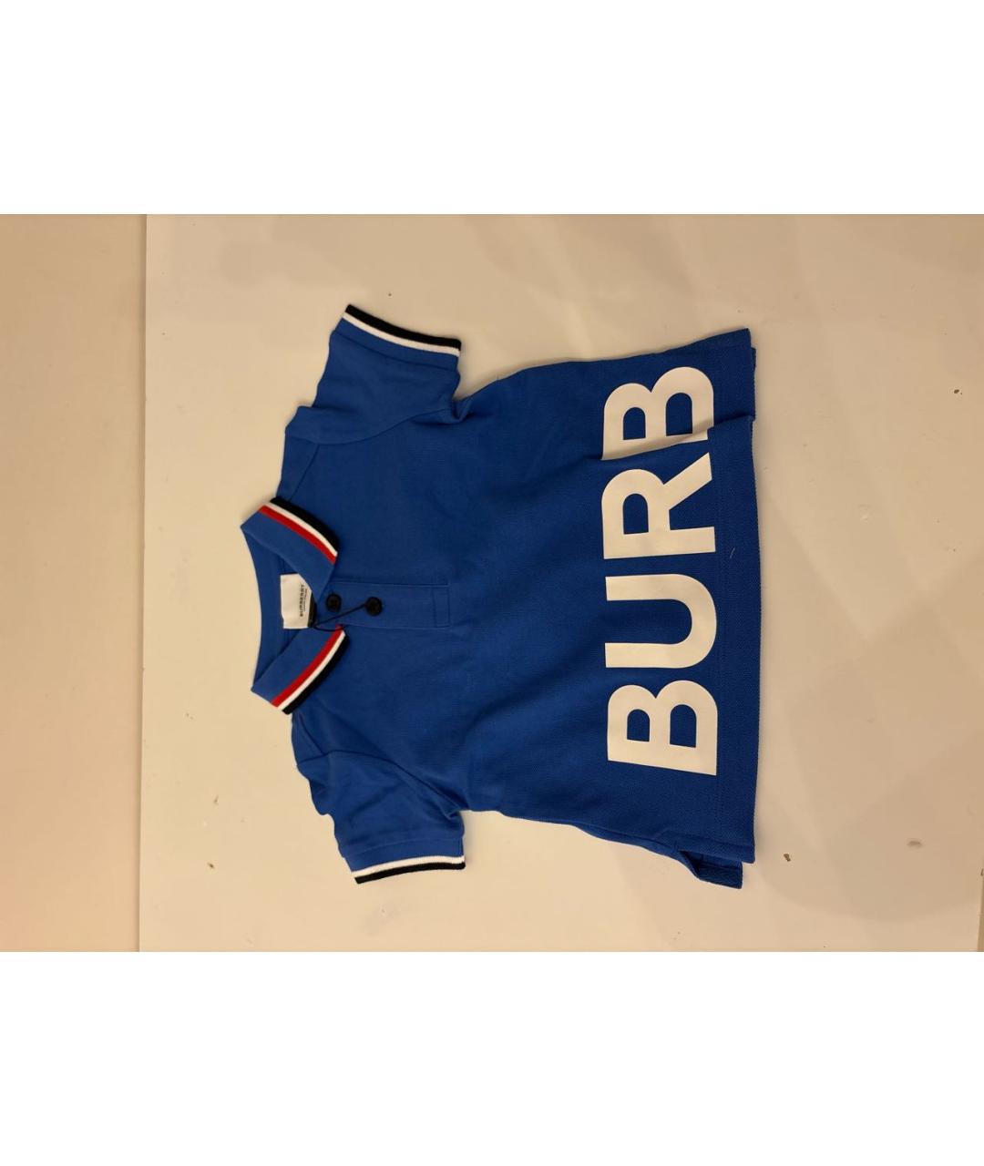 BURBERRY KIDS Синяя хлопковая детская футболка, фото 5