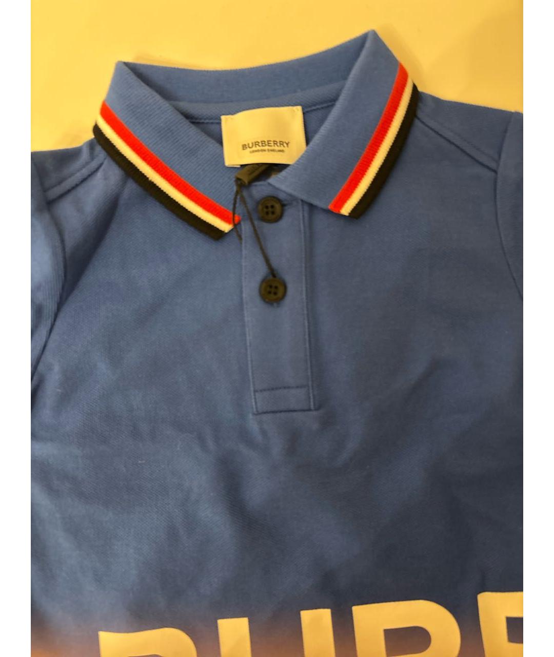 BURBERRY KIDS Синяя хлопковая детская футболка, фото 3
