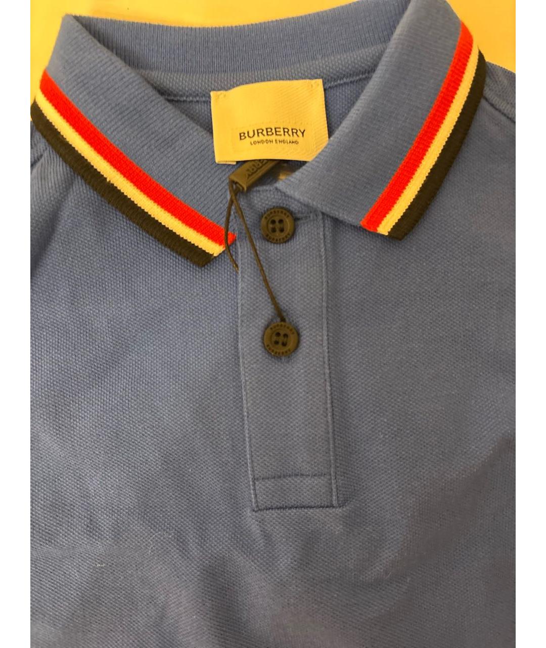 BURBERRY KIDS Синяя хлопковая детская футболка, фото 4