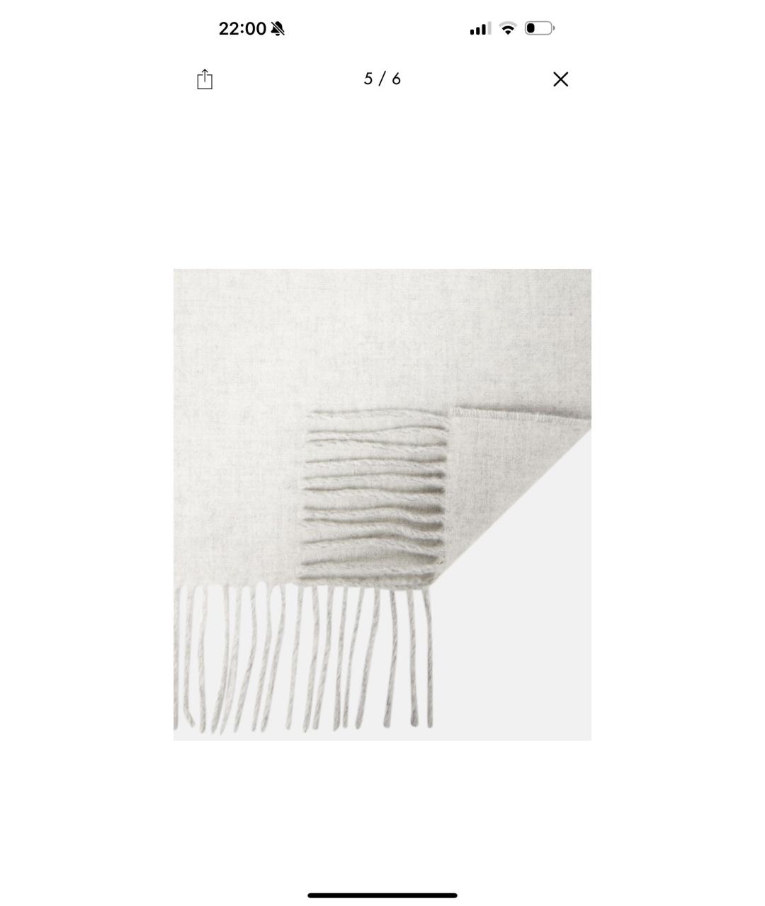 JACQUEMUS Серый шерстяной шарф, фото 4