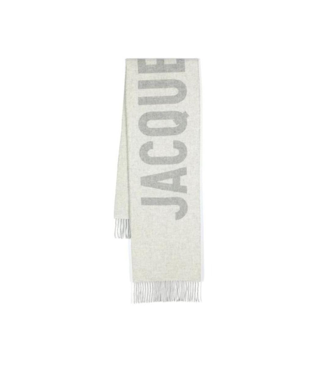 JACQUEMUS Серый шерстяной шарф, фото 1