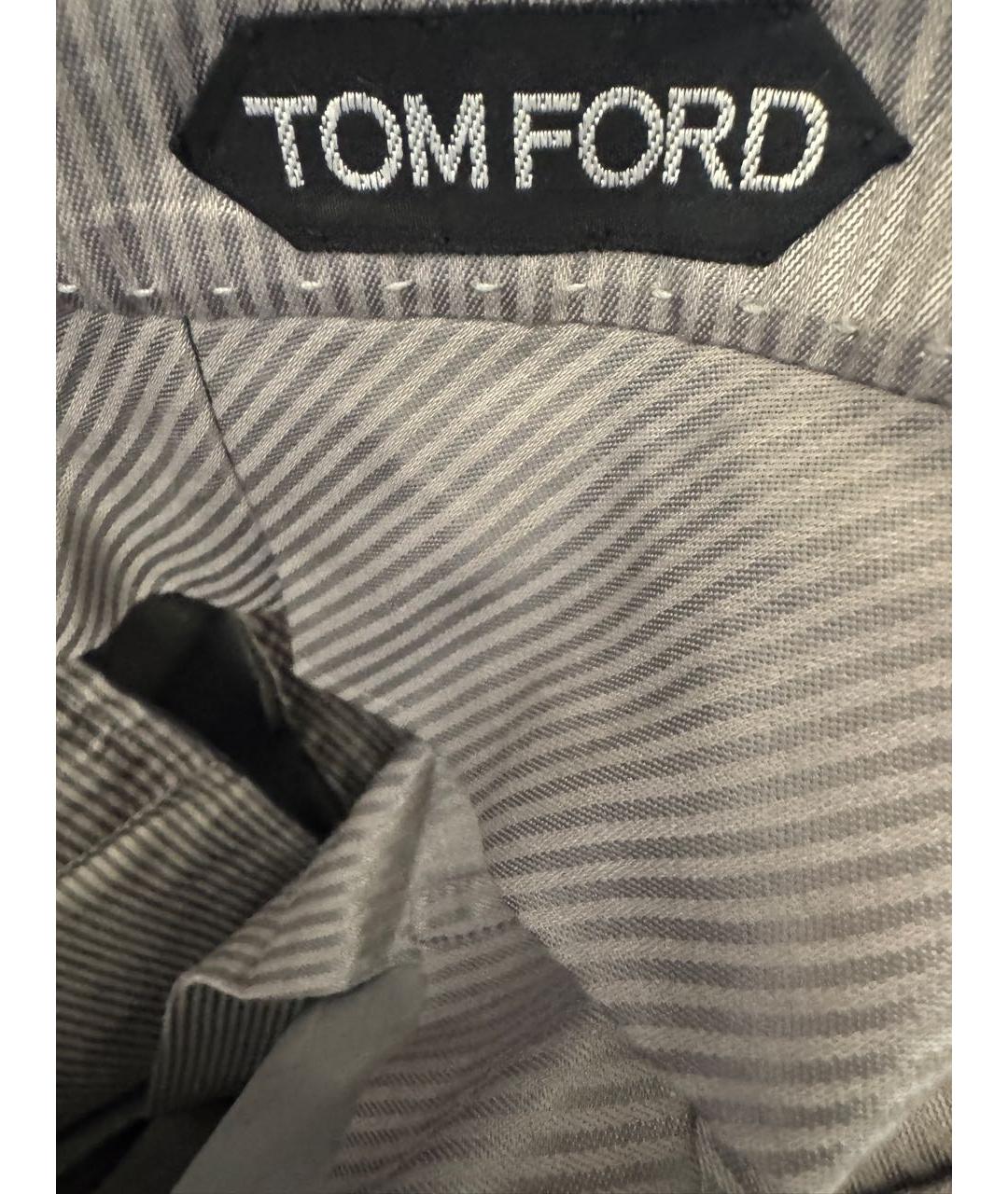 TOM FORD Серые шелковые повседневные брюки, фото 6
