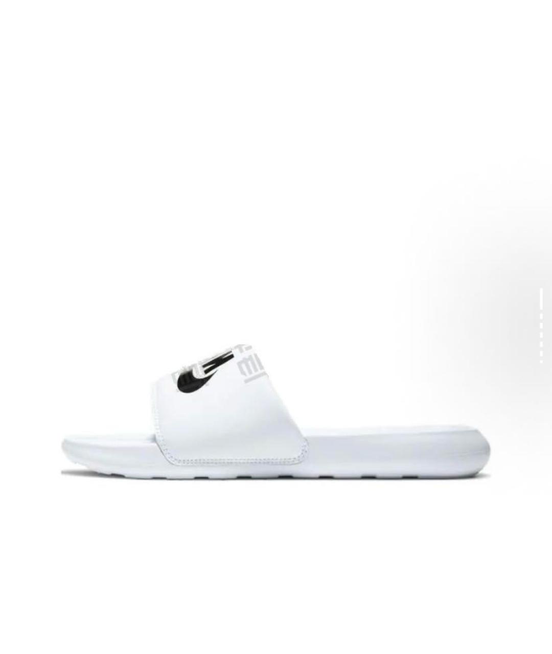 NIKE Белые резиновые шлепанцы, фото 2