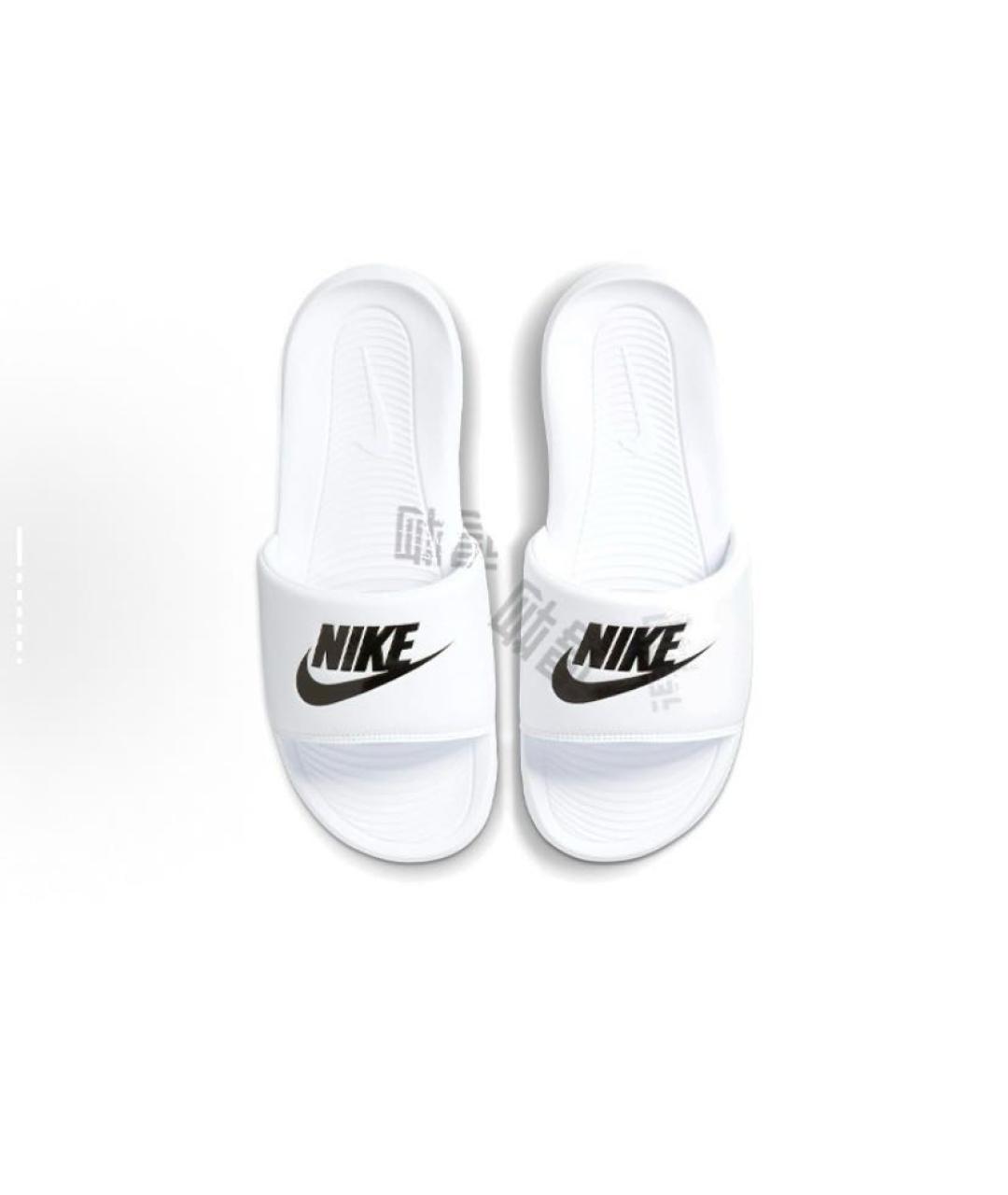 NIKE Белые резиновые шлепанцы, фото 3