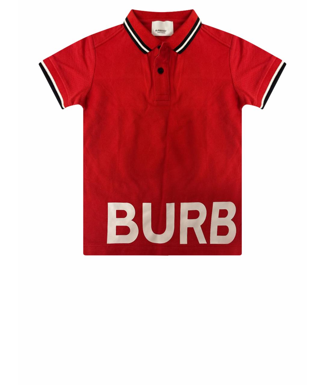 BURBERRY KIDS Красная хлопковая детская футболка, фото 1