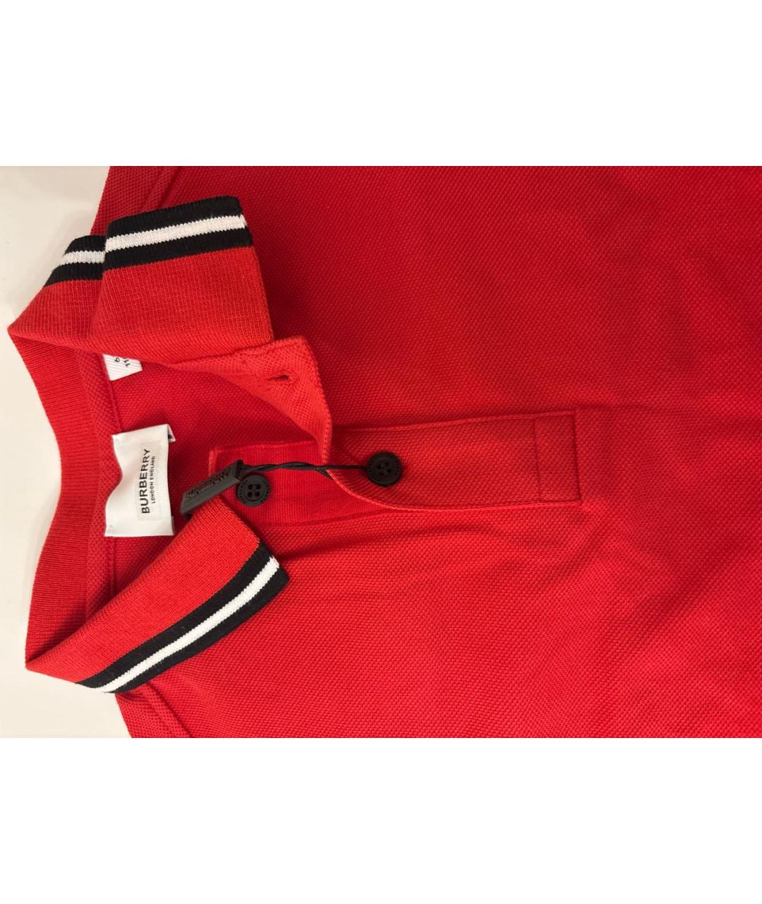 BURBERRY KIDS Красная хлопковая детская футболка, фото 3