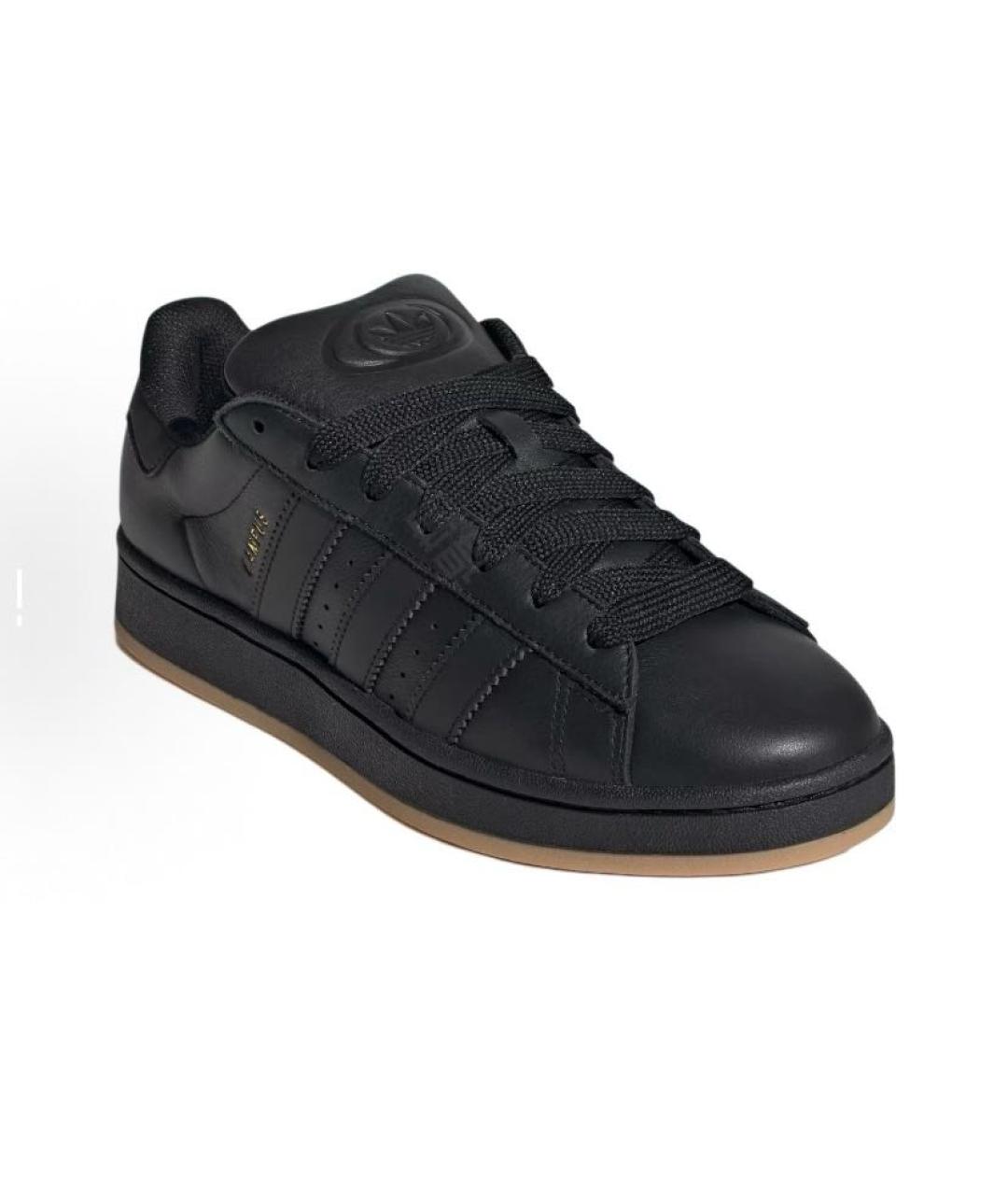 ADIDAS Черные кожаные низкие кроссовки / кеды, фото 3