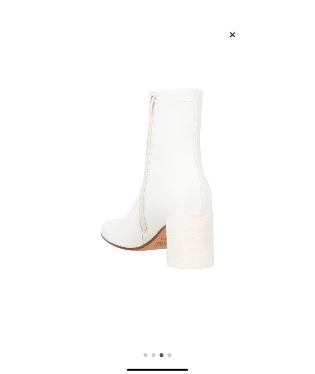 MM6 MAISON MARGIELA Белые кожаные ботинки, фото 3
