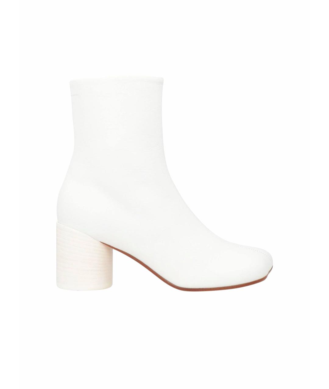 MM6 MAISON MARGIELA Белые кожаные ботинки, фото 1