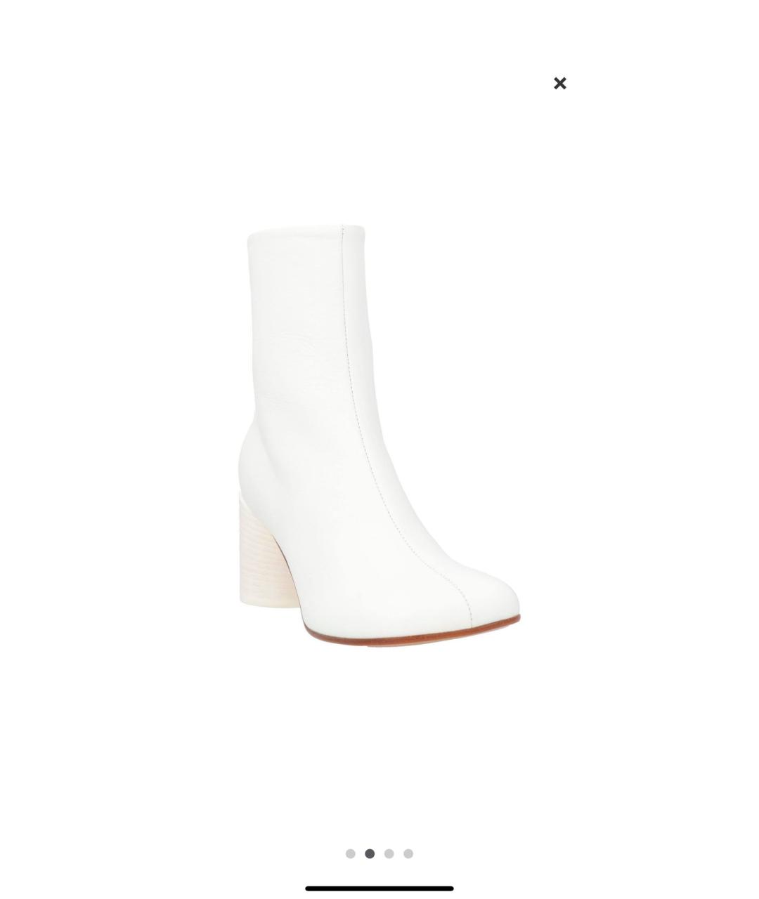 MM6 MAISON MARGIELA Белые кожаные ботинки, фото 2