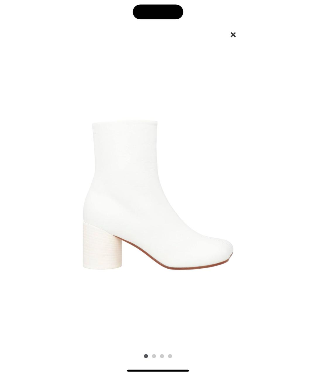 MM6 MAISON MARGIELA Белые кожаные ботинки, фото 5