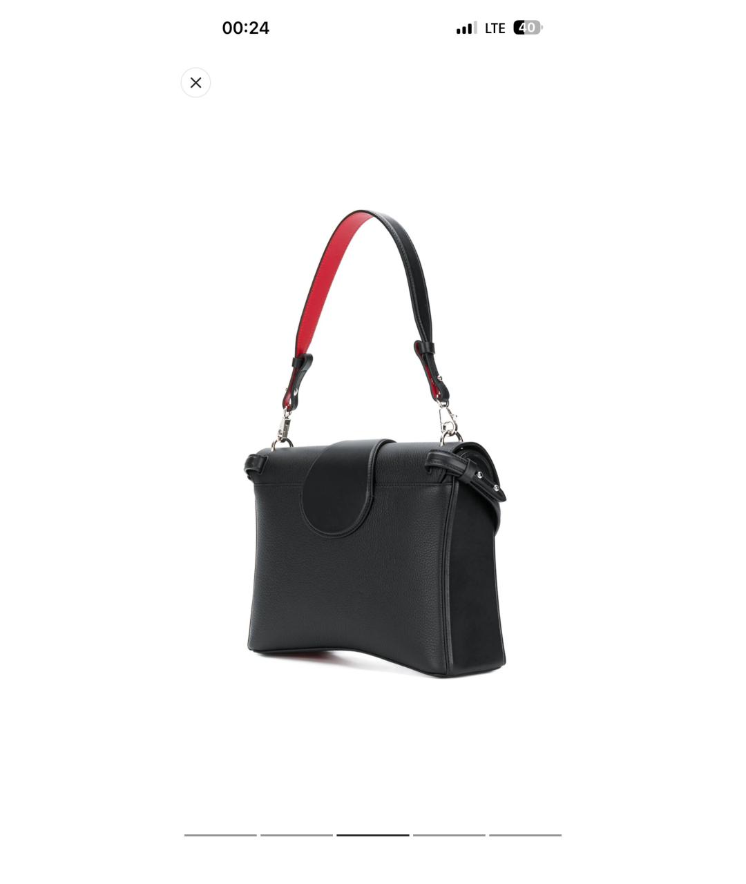 CHRISTIAN LOUBOUTIN Черная кожаная сумка через плечо, фото 3