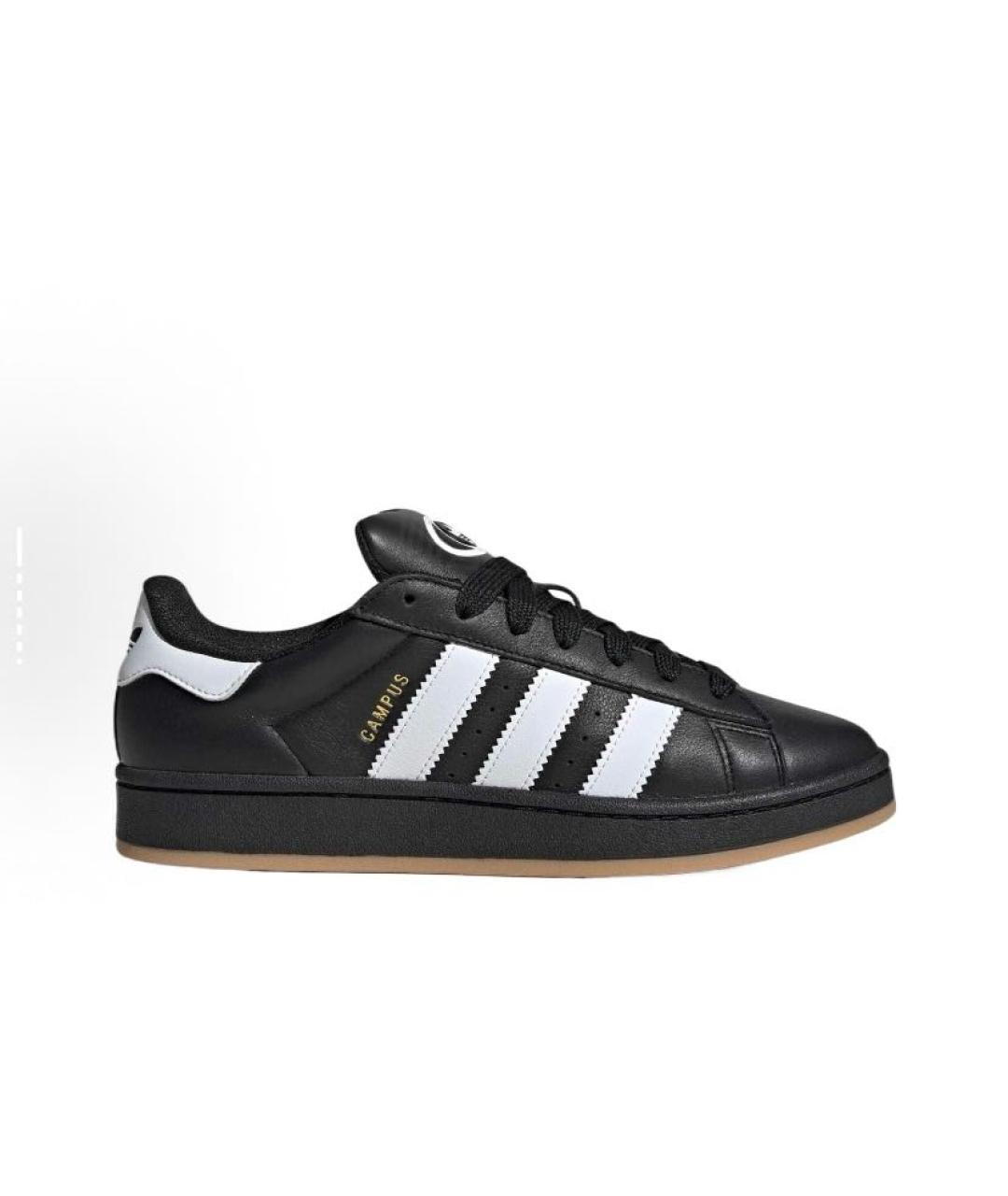 ADIDAS Черные кожаные низкие кроссовки / кеды, фото 6
