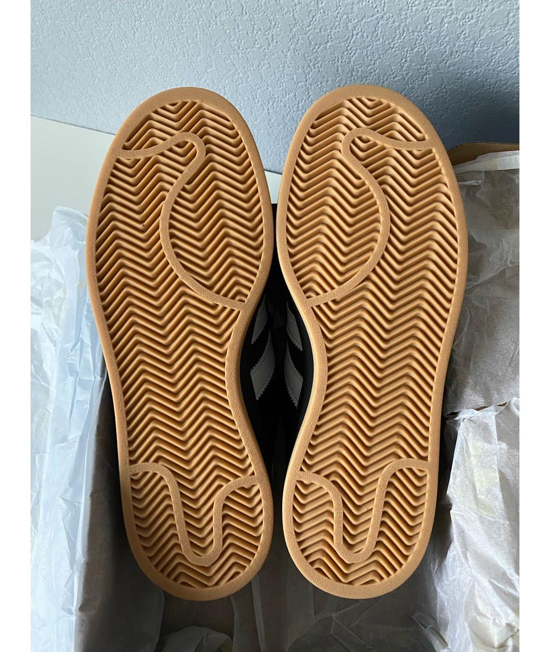 ADIDAS Черные кожаные низкие кроссовки / кеды, фото 6