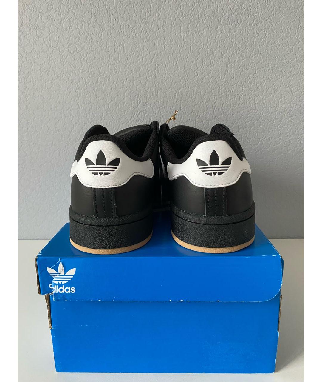 ADIDAS Черные кожаные низкие кроссовки / кеды, фото 5