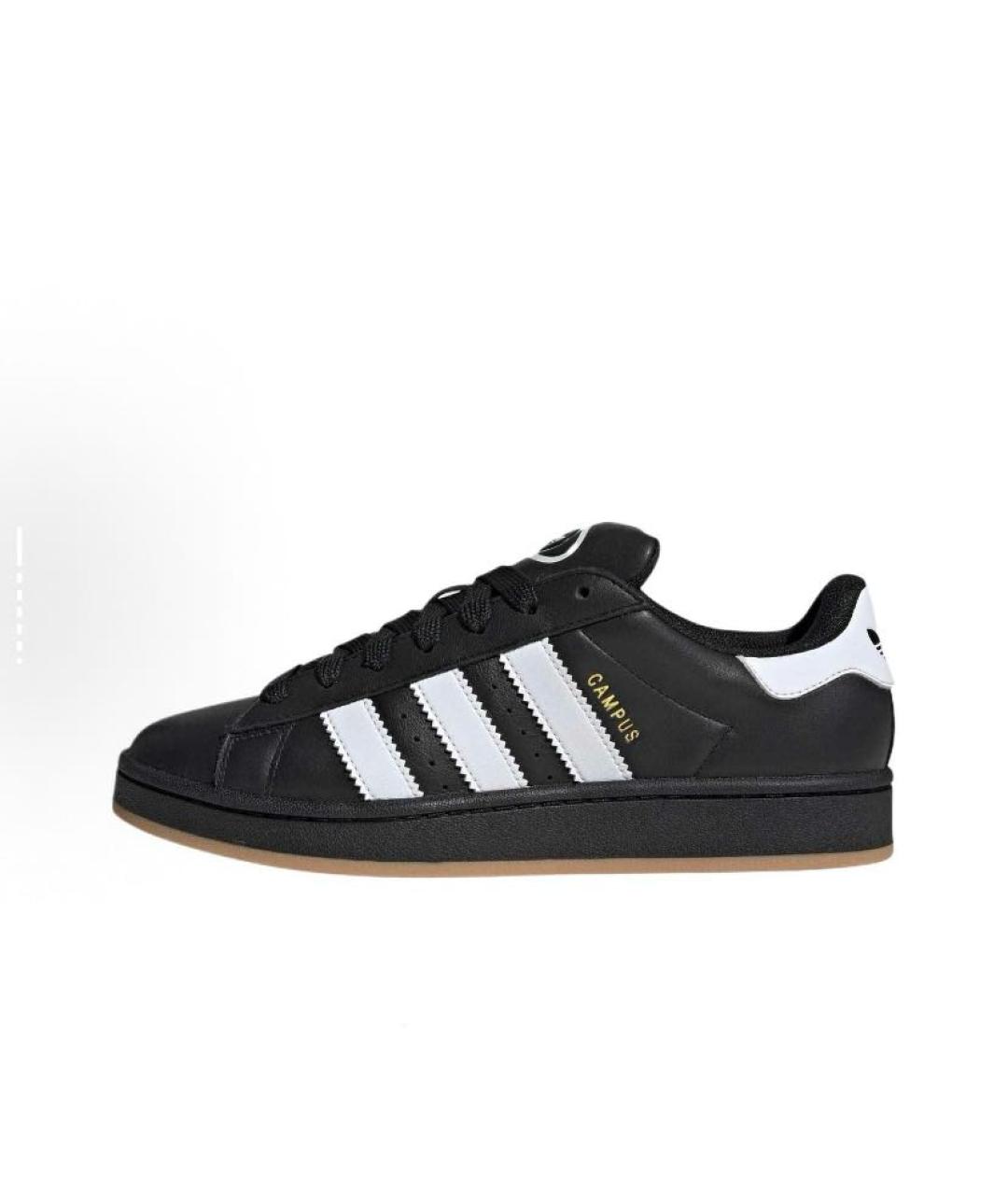 ADIDAS Черные кожаные низкие кроссовки / кеды, фото 2