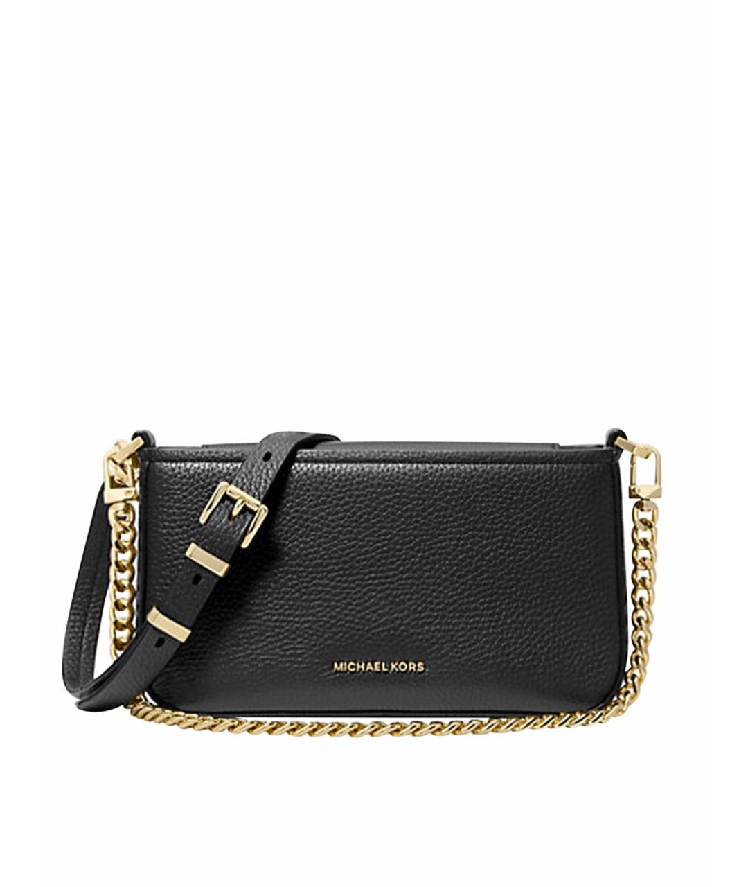 MICHAEL KORS Черная кожаная сумка через плечо, фото 1